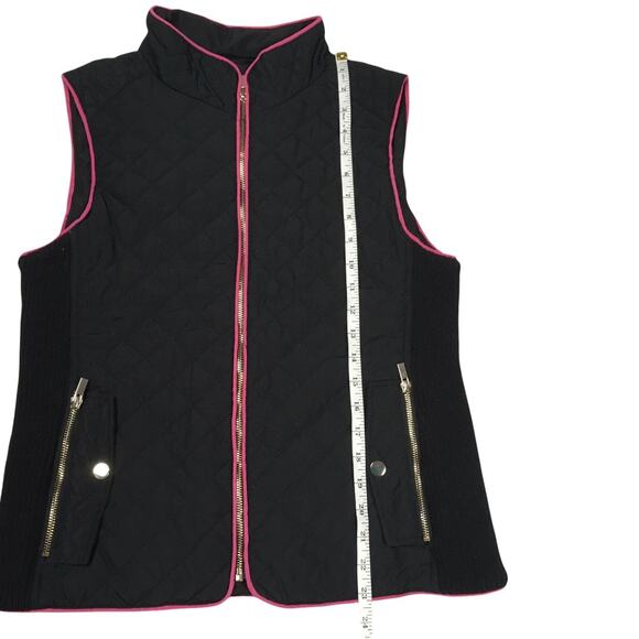 Mi Ami Francesca's Quilted Vest Black Sleeveless Full Zip Mock Neck NEW Womens S - Picture 5 of 10
